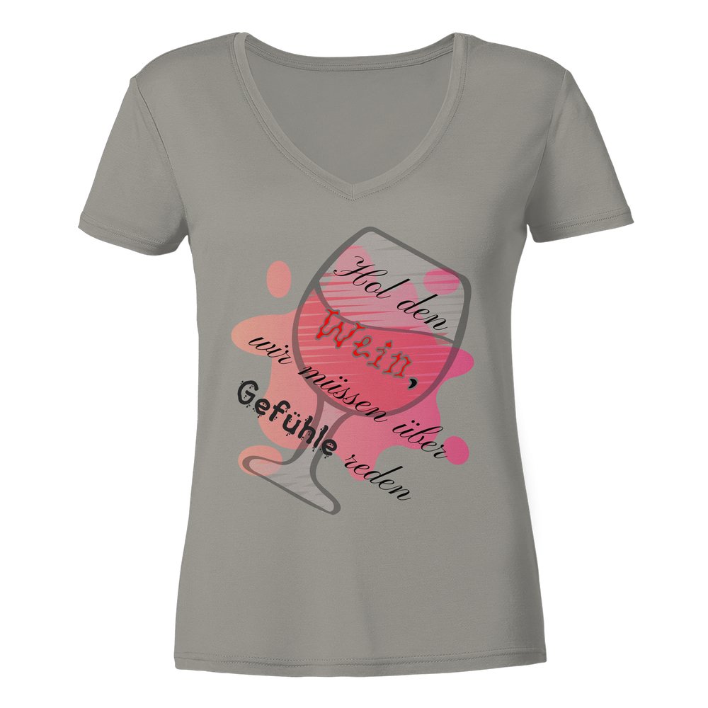 Wein und Gefühle - Lady V-Neck – Bild 2