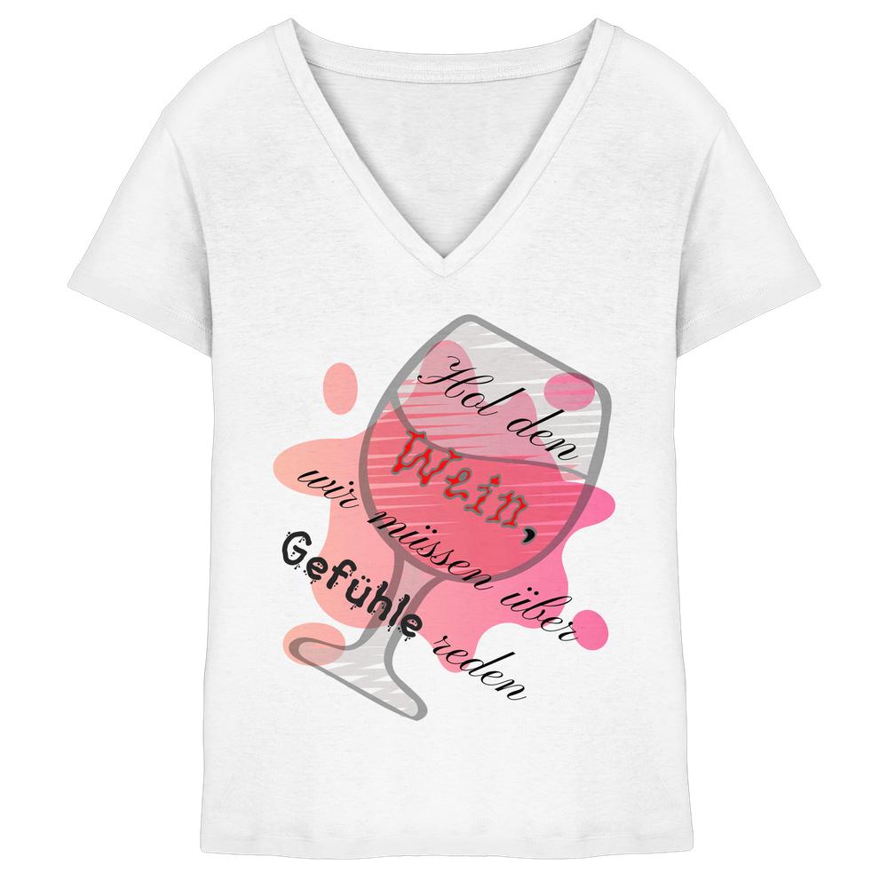 Wein und Gefühle - Lady V-Neck – Bild 3