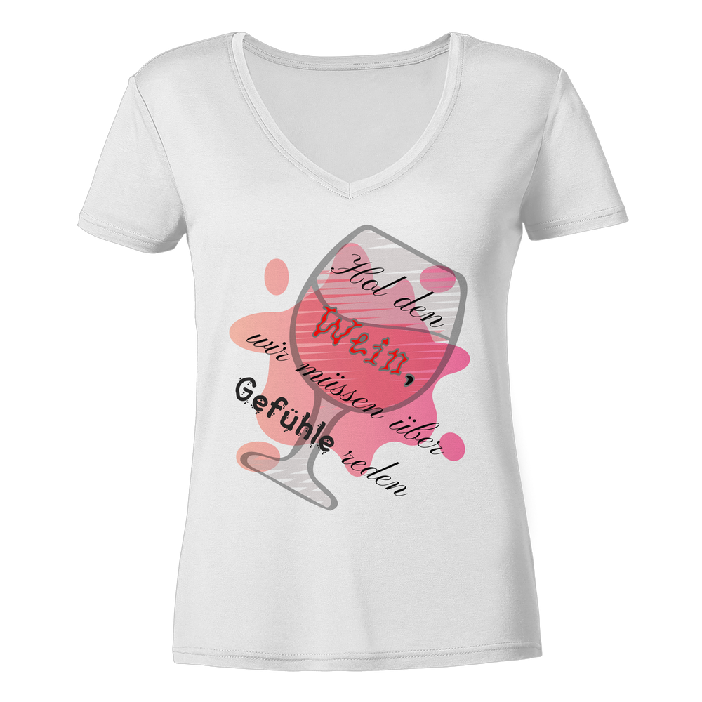 Wein und Gefühle - Lady V-Neck – Bild 4