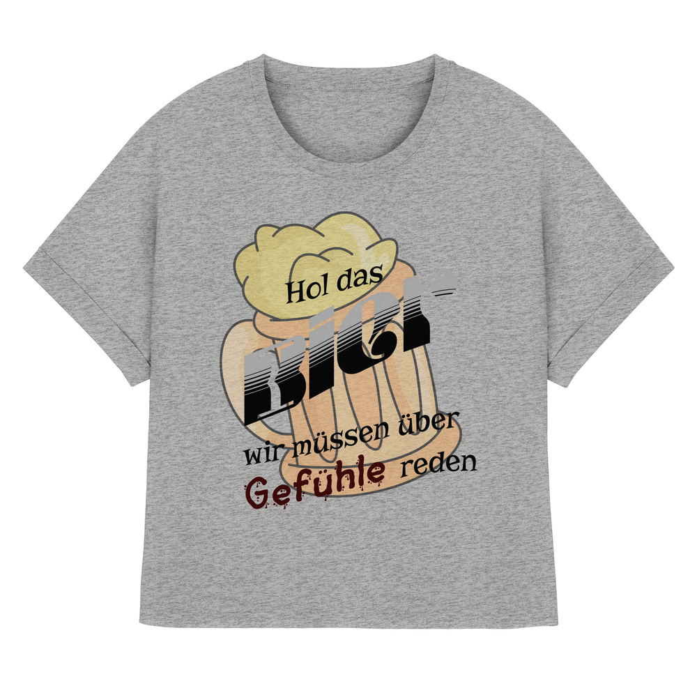 Bier und Gefühle - Lady Rolled Sleeves Shirt – Bild 2