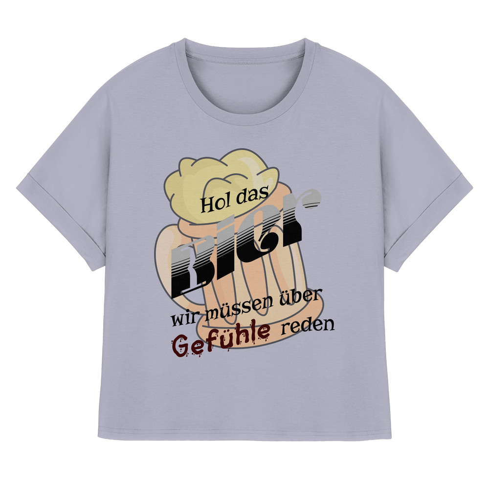 Bier und Gefühle - Lady Rolled Sleeves Shirt – Bild 3
