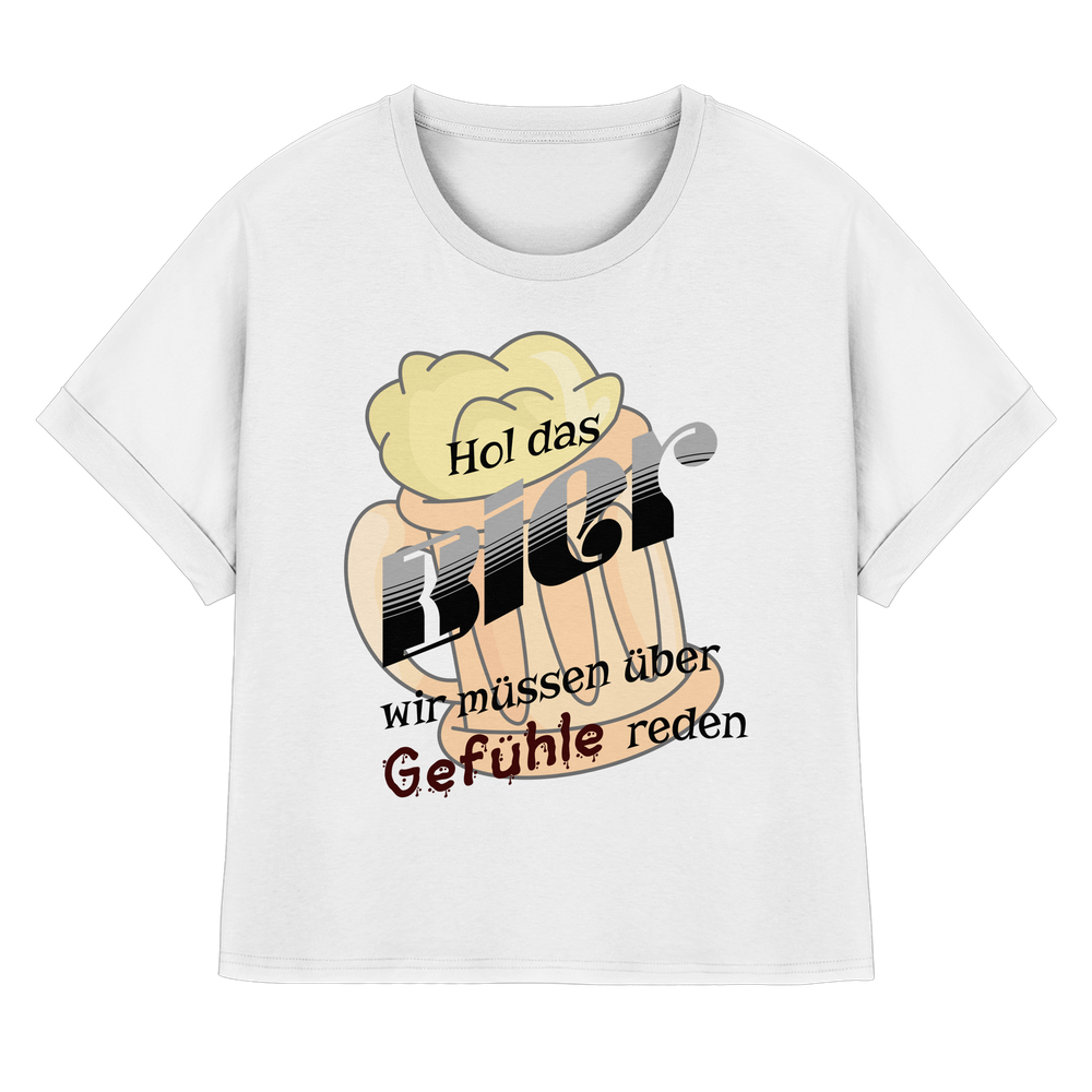 Bier und Gefühle - Lady Rolled Sleeves Shirt – Bild 4
